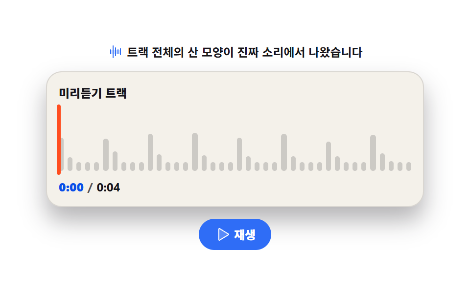 미니 플레이어 파형 막대 — 오디오 비주얼라이저 만들기 9종 — 막대부터 마이크까지