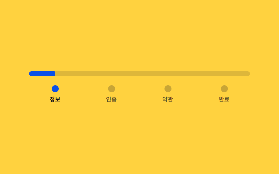 회원가입 단계 — 진행률을 직접 나눠 구해 막대 길이와 색을 정하는 단계형 폼