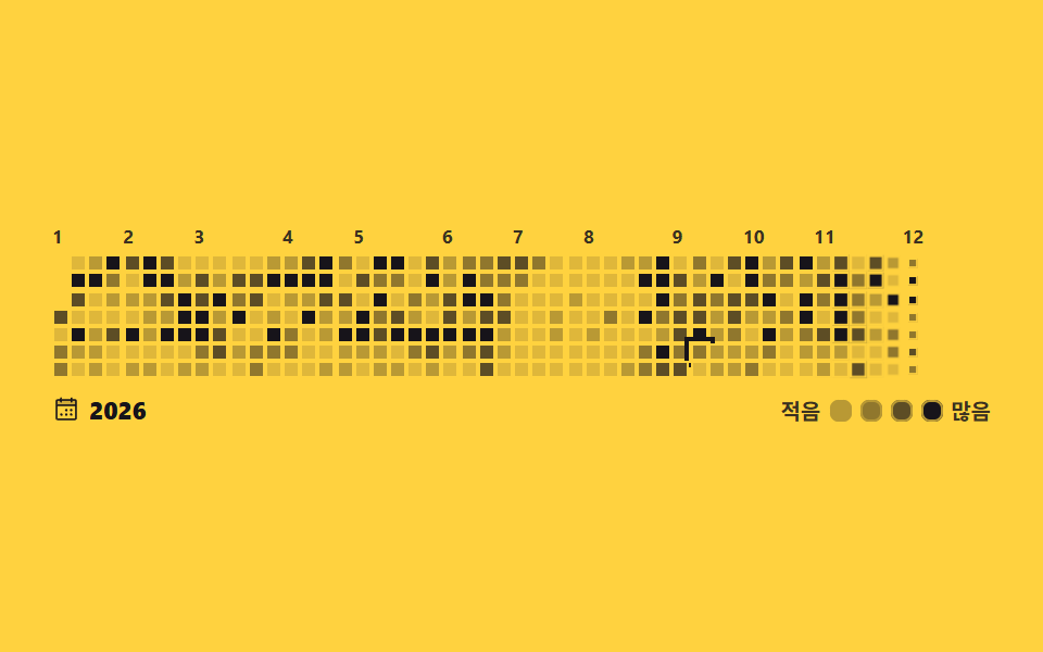 진하기로 읽는 히트맵 달력