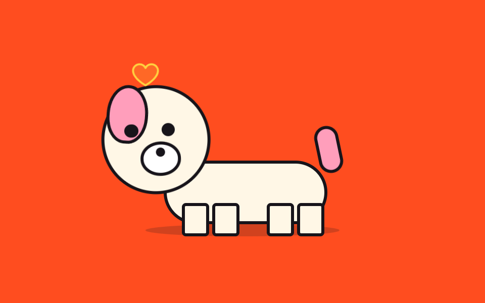 しっぽを振る待ち犬 — css キャラクター アニメーション 9選 — かわいいキャラを動かすCSS