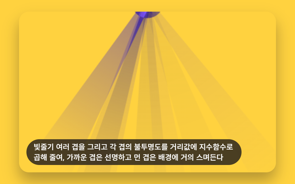 층마다 옅어지는 빛줄기 배경