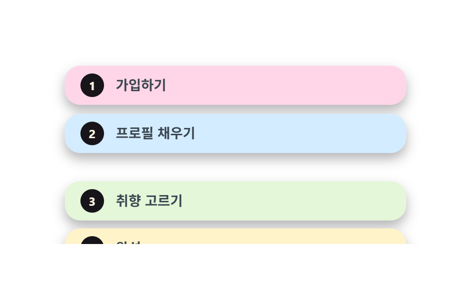 겹쳐 쌓이는 카드