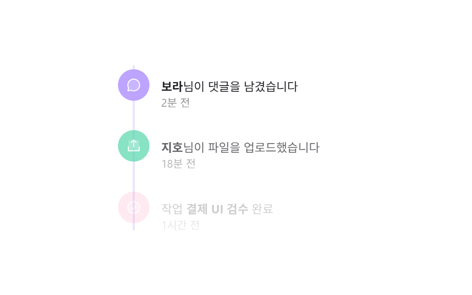활동 내역 타임라인