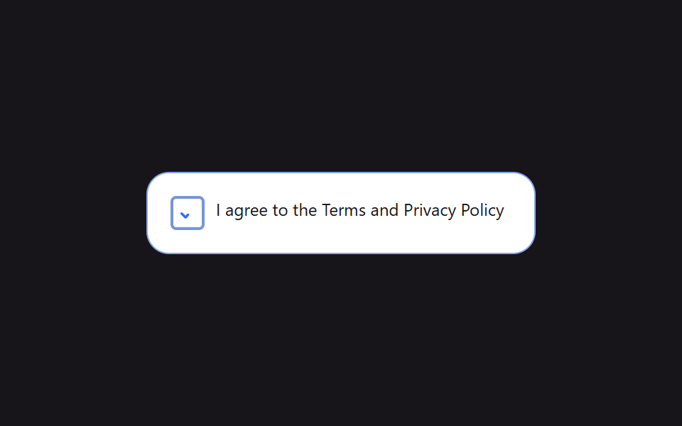 Checkbox đồng ý điều khoản