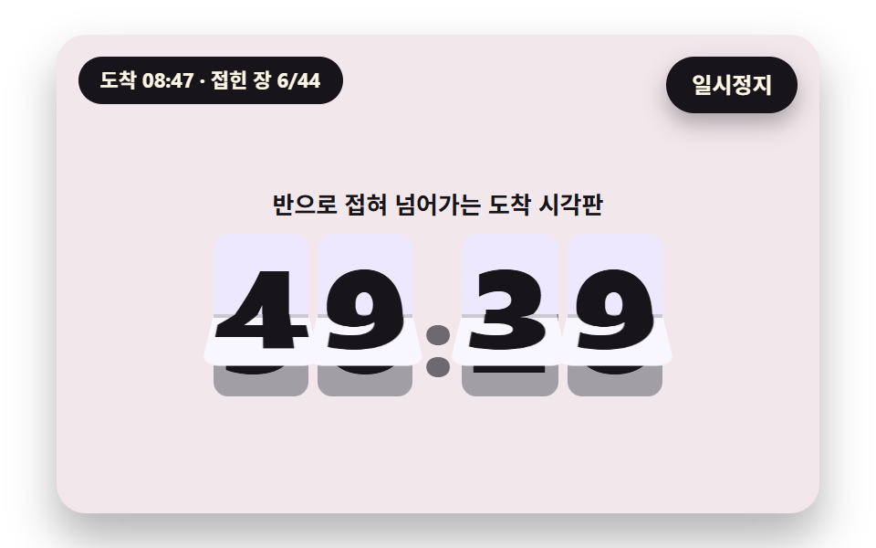 반으로 접혀 넘어가는 잎 플립 보드