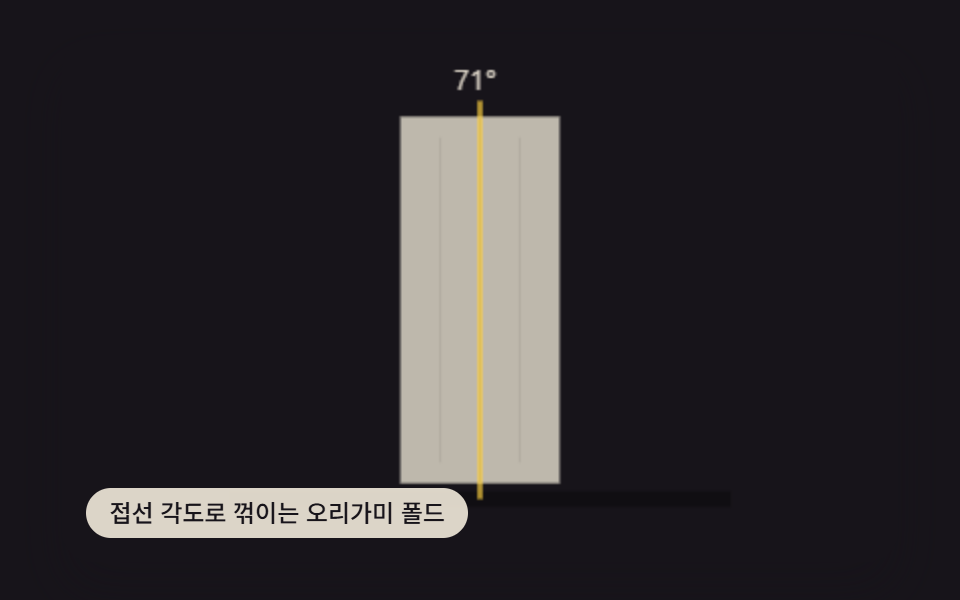 접선 각도로 꺾이는 오리가미 폴드
