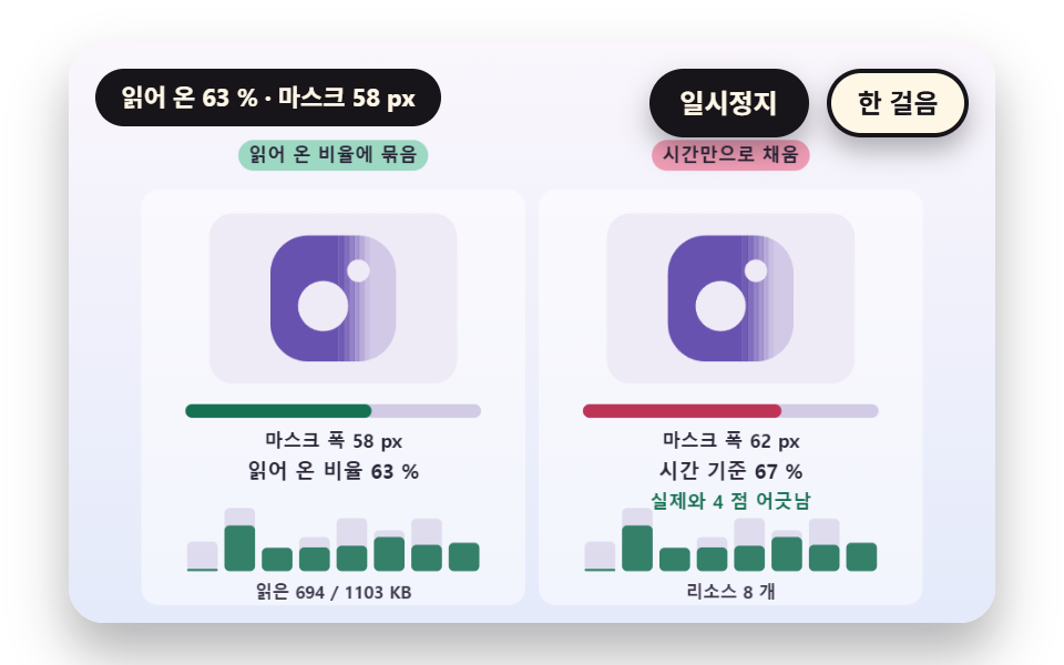 스플래시 화면 9종 — 로딩에 묶인 로고 와이프부터 원형 열림과 헤더 인계까지