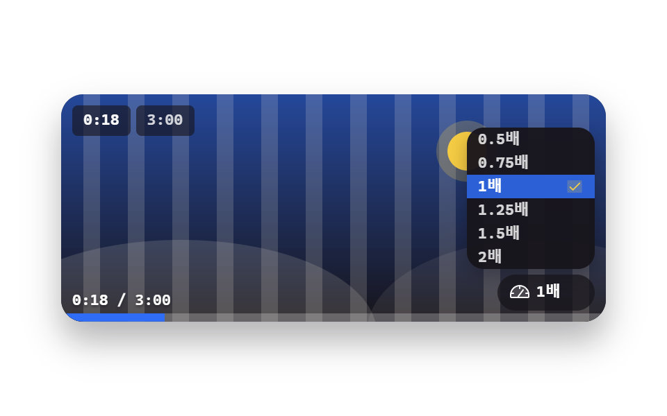 재생 속도 메뉴