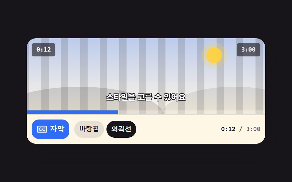 자막 토글과 자막 스타일