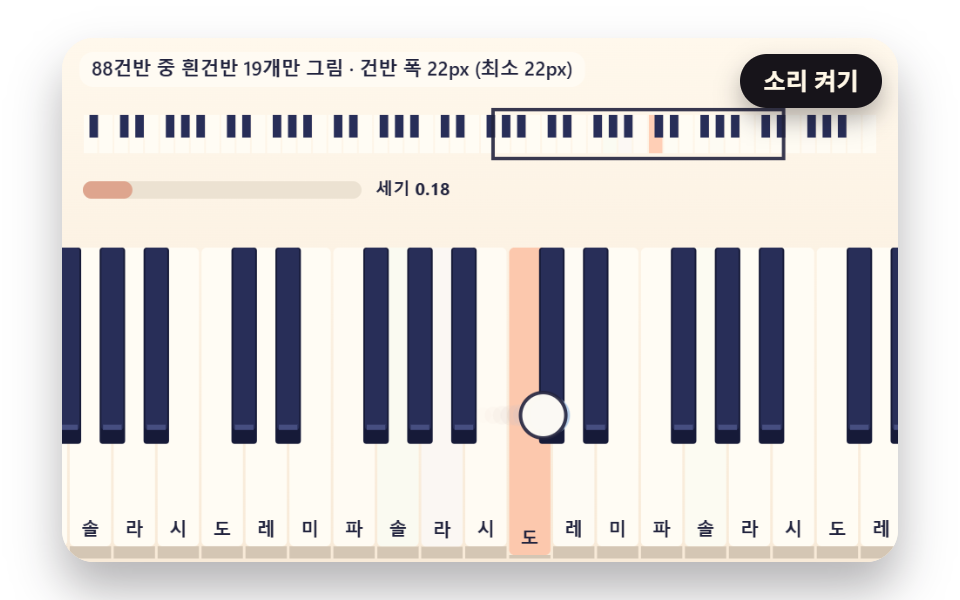 쓸어 치는 속도가 세기가 되는 글리산도